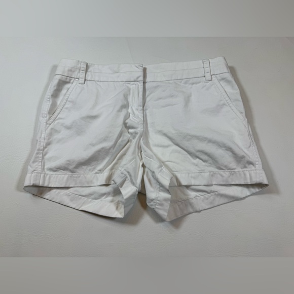 J Crew white chino size 8 women’s shorts rolled cuff (P) - Picture 1 of 5